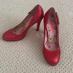 Betsy Johnson Metallic Red Pumps